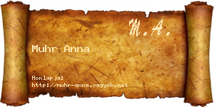 Muhr Anna névjegykártya